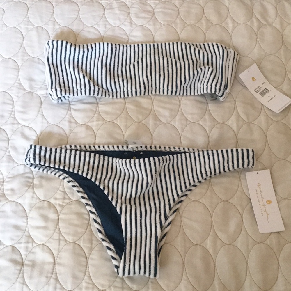 Brand New-Spiritual Gangster 2 PC Ribbed Swimsuit